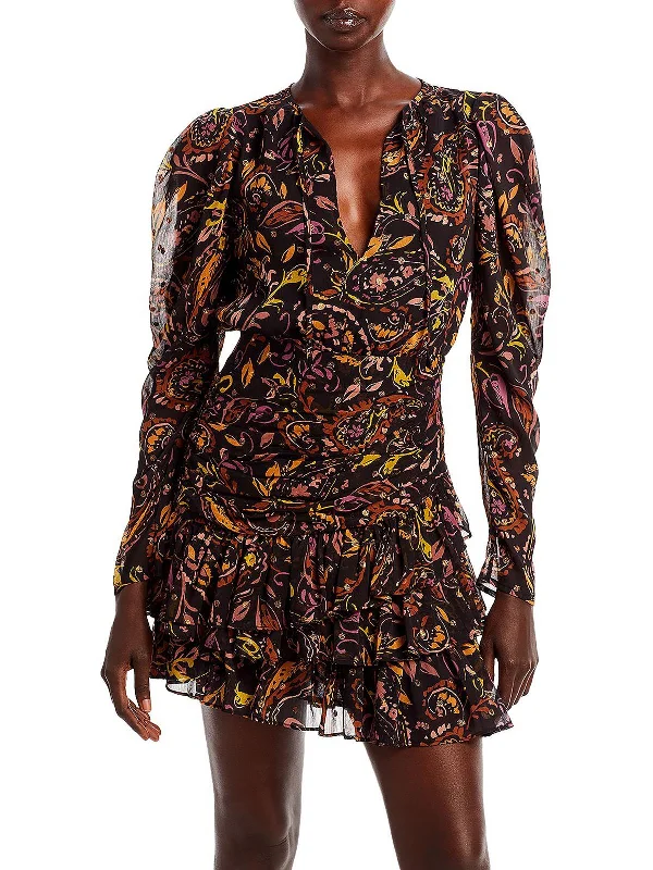 Current Trends Womens Printed Short Mini Dress