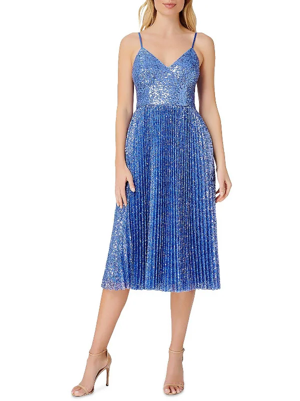 Redefining Women's Fashion Womens Sequined Mid Calf Midi Dress