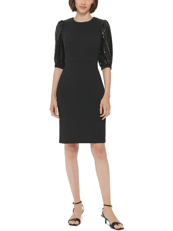 Big Savings On Minimalist Office Styles Womens Sequined Midi Cocktail and Party Dress