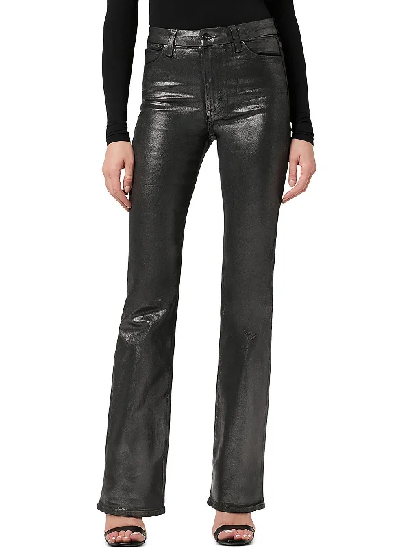 Limited Stock Hi Honey Womens High Rise Metallic Bootcut Jeans