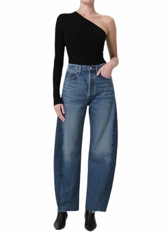 Casual Chic Luna High Rise Curved Taper Jeans In Split