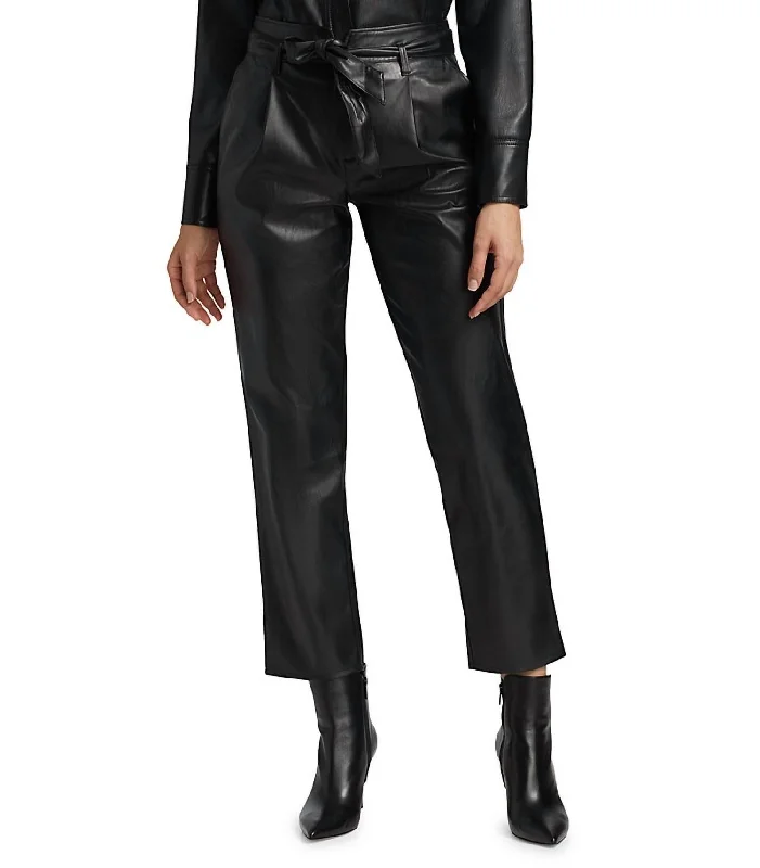 Feminine Allure Melila Leather Pant In Black