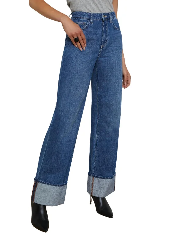 Comfort Centric Apparel Miley Leg Cuff Denim Jeans In Lampson