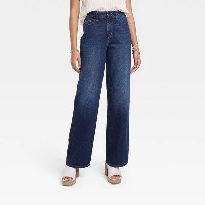 New Styles Just In New - Universal Thread Women's High Waisted Wide Leg Cropped High-Rise Jeans, Dark Wash