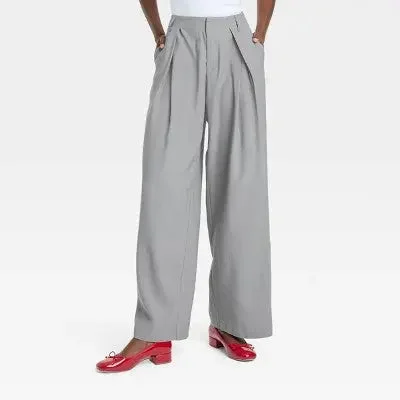 Limited Time Offer New - Women's High-Rise Wide Leg Pleated Front Trousers - A New Day