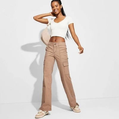 Trend Alert New - Women's Mid-Rise Flare Cargo Pants - Wild Fable