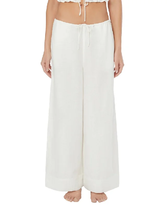 Feminine Flow Onia Air Linen-Blend Wide Leg Drawstring Pant