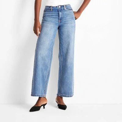 Inspired By You, Designed For You Open Box - Women's Mid-Rise Wide Leg Jeans - Future Collective