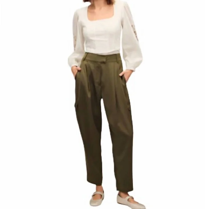 Trend Alert Pull On Cargo Pants In Olive Green