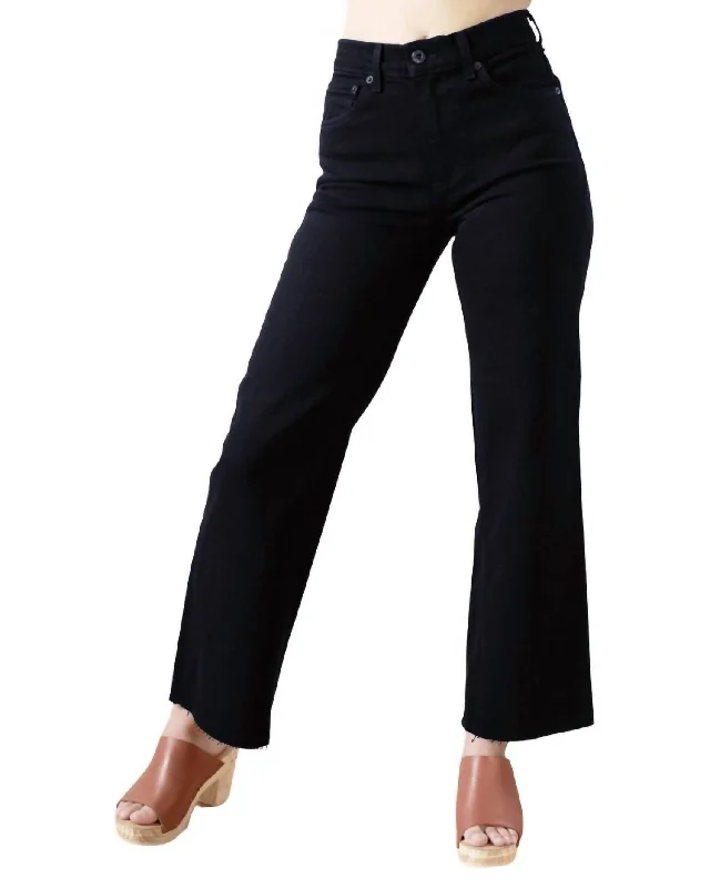 Summer Splash Sale Slim Crop Wide Leg Jeans In Black Resin