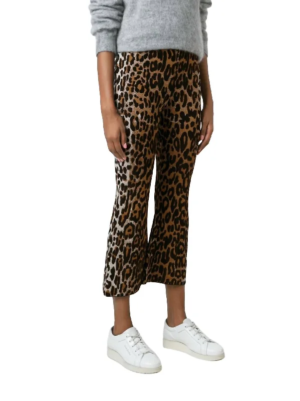 Luxury Fashion for Women Women Leopard Cropped Flared Pants