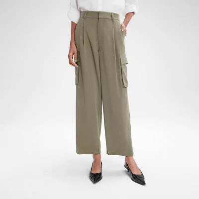 Romantic Date - Night Ensemble Women's High-Rise Straight Leg Cargo Pants - A New Day Green S