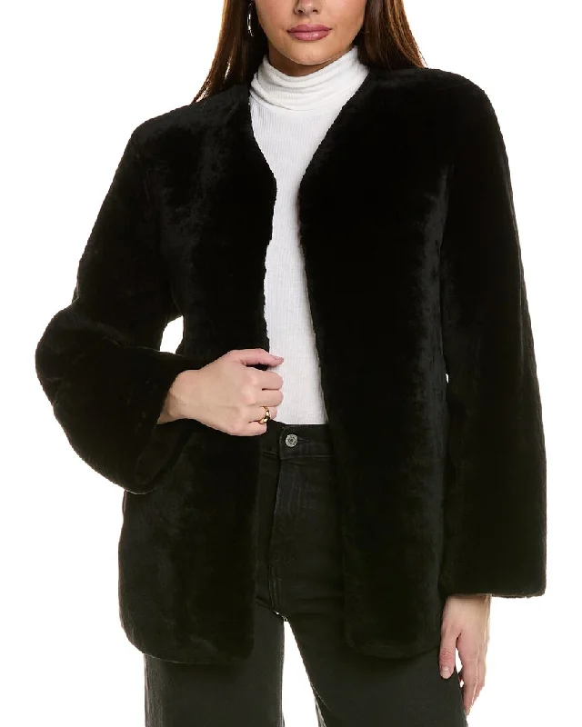 Hot Styles GORSKI Collarless Shearling Jacket