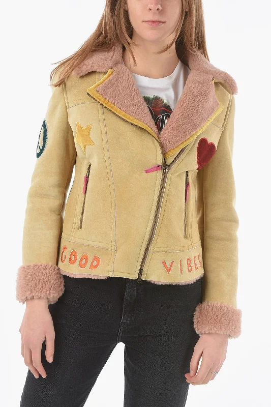 Special Occasion Wear History Repeats Embroidered Shearling Jacket