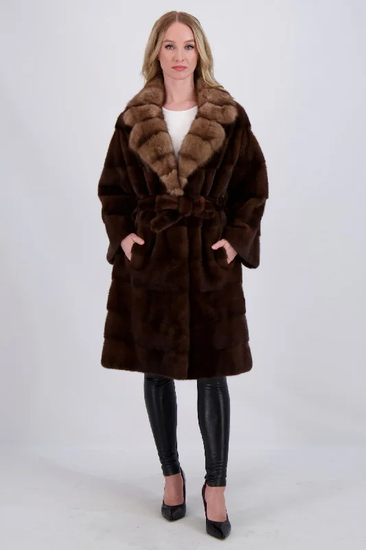 Fashion Frontiers MINK JACKET WITH SABLE COLLAR, MINK BELT