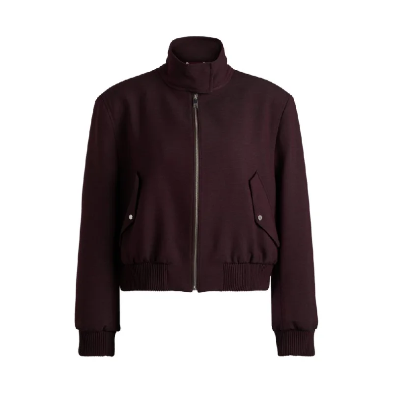 Elevate Your Wardrobe Relaxed-fit zip-up jacket in melange twill