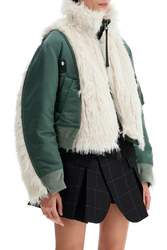 The Latest Trends Sacai Jacket With Faux Fur Inserts